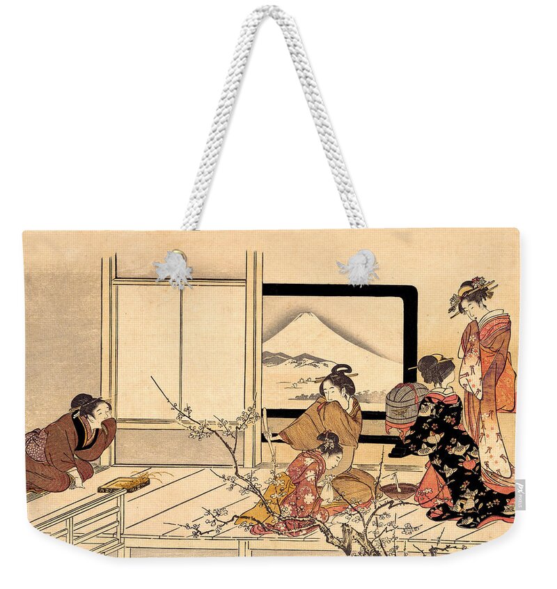 Japan Weekender Tote Bag featuring the digital art Japan, Inside Traditional Home                 by Long Shot