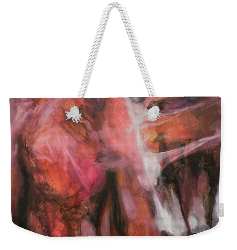#jaws Weekender Tote Bag featuring the painting Jaws, Study 7 by Veronica Huacuja