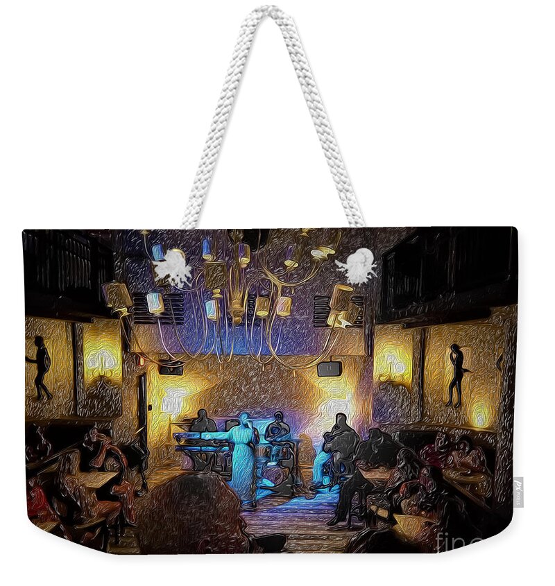 Jazz Night Weekender Tote Bag featuring the digital art Jazz Night 3 by Aldane Wynter
