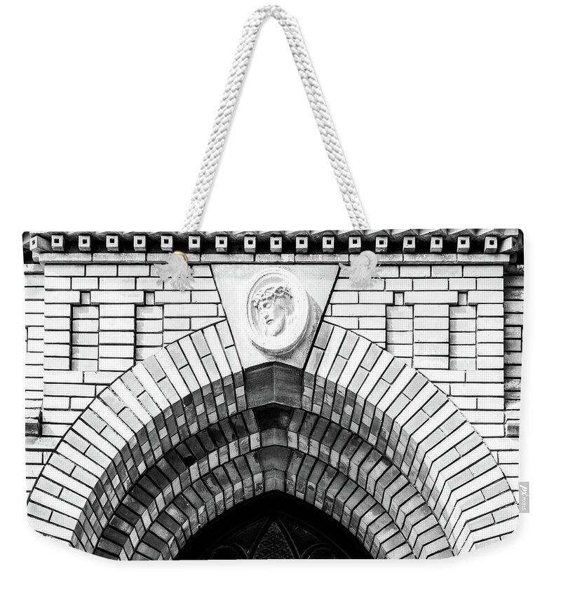 19th Century Weekender Tote Bag featuring the photograph Jesus Christ head relief keystone by Viktor Wallon-Hars
