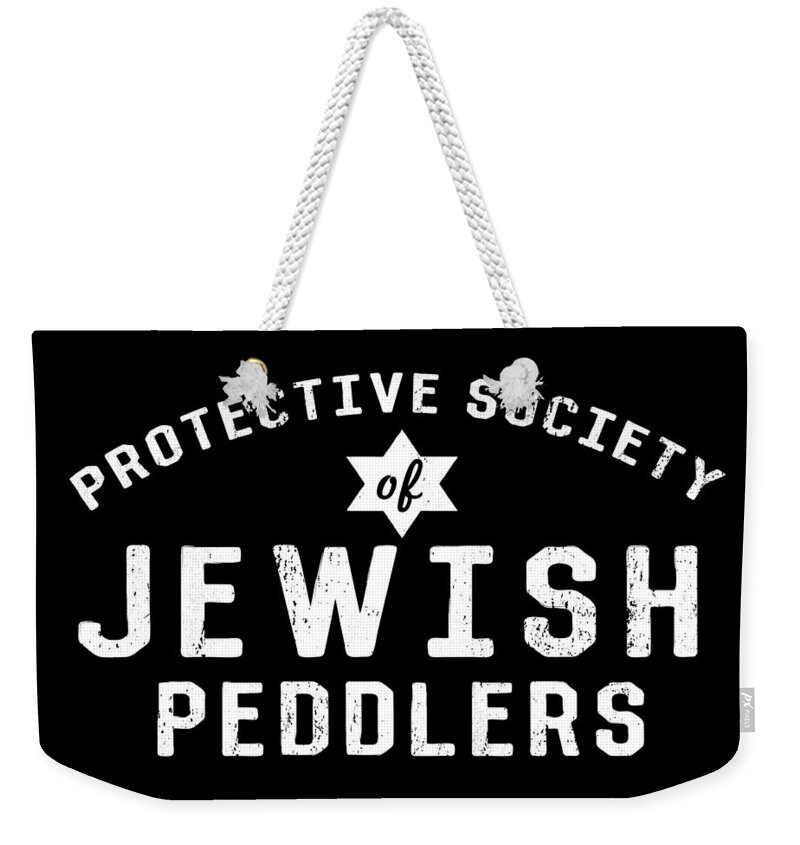 Jewish Weekender Tote Bag featuring the digital art Jewish Peddlers Protective Society 2- Art by Linda Woods by Linda Woods