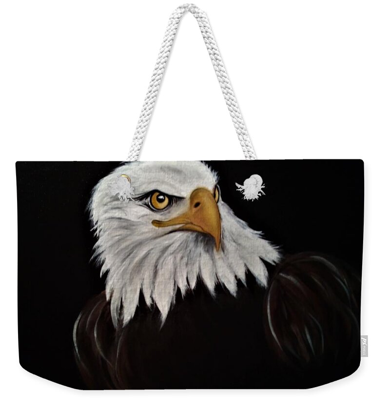 Eagle Weekender Tote Bag featuring the painting Jill Biden First Lady by Adele Moscaritolo