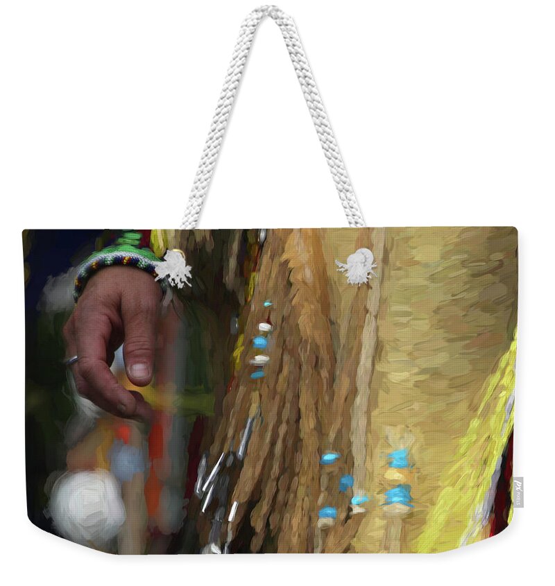 Native Weekender Tote Bag featuring the photograph Jingle Dance at the Powwow by Wayne King