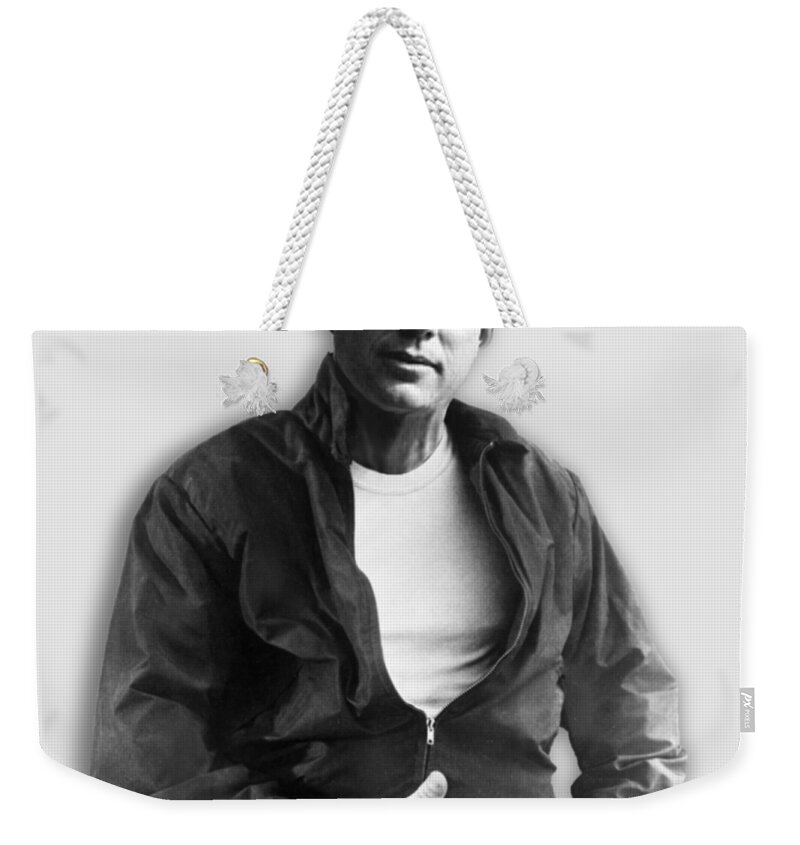President Weekender Tote Bag featuring the painting John F Kennedy Cool JFK James Dean by Tony Rubino