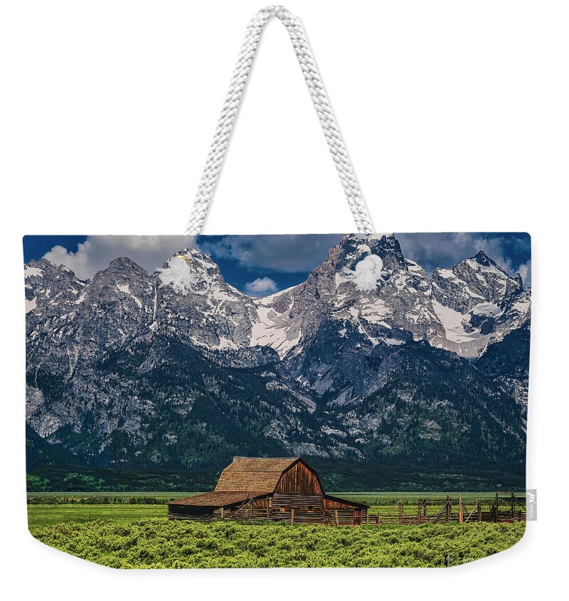Historic District Weekender Tote Bag featuring the photograph John Moulton Barn by Nick Zelinsky Jr