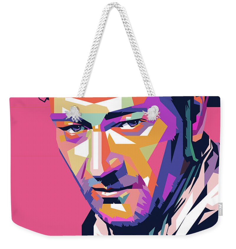 John Wayne Weekender Tote Bag featuring the digital art John Wayne 2 by Movie World Posters