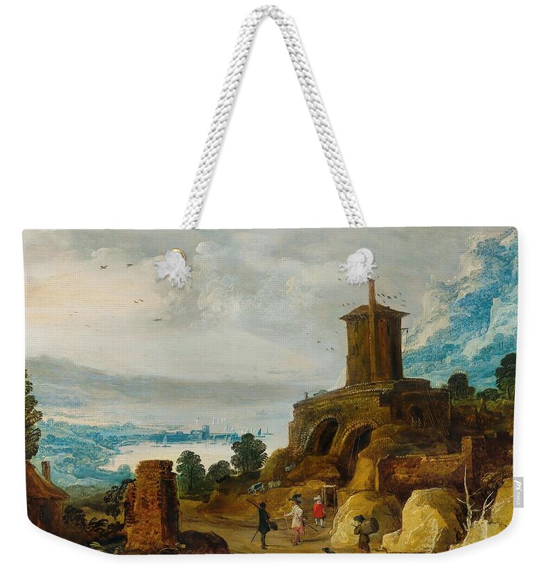 Early Weekender Tote Bag featuring the painting Joos de Mompe Antwerp by MotionAge Designs