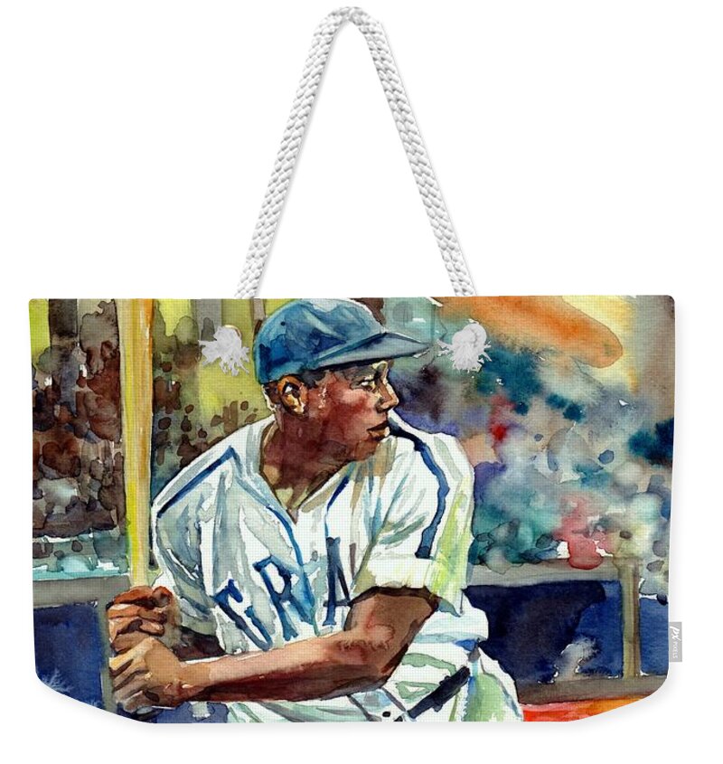 Josh Gibson Weekender Tote Bag featuring the painting Josh Gibson by Suzann Sines