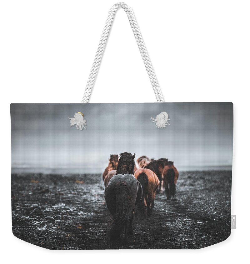 Photographs Weekender Tote Bag featuring the photograph Journey Home - Horse Art by Lisa Saint