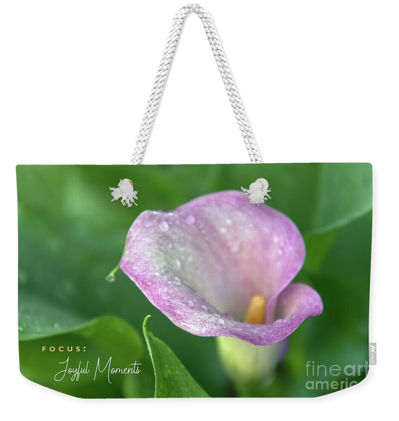 Calla Lily Weekender Tote Bag featuring the photograph Joyful Moments by Amy Dundon
