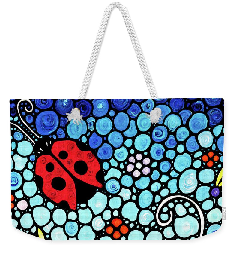 Ladybugs Weekender Tote Bag featuring the painting Joyous Ladies Ladybugs by Sharon Cummings