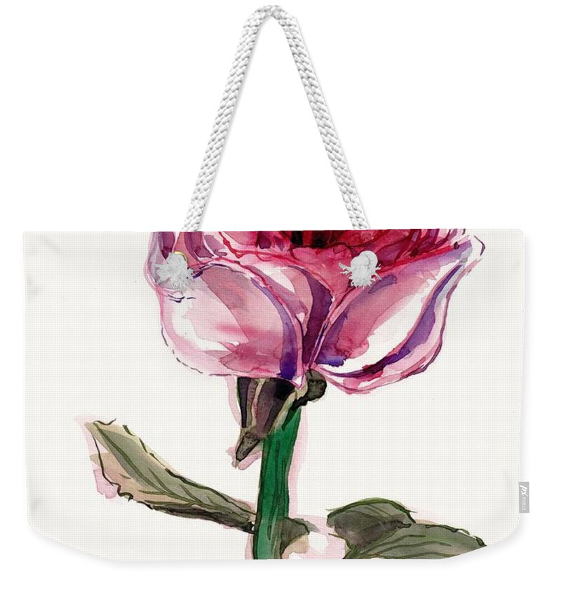 Flower Weekender Tote Bag featuring the painting Juliet Rose by George Cret