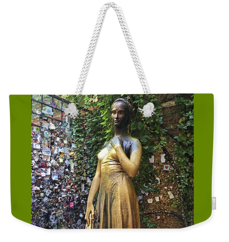 Romeo And Juliet Weekender Tote Bag featuring the photograph Juliet Statue Verona, Italy by Deborah League