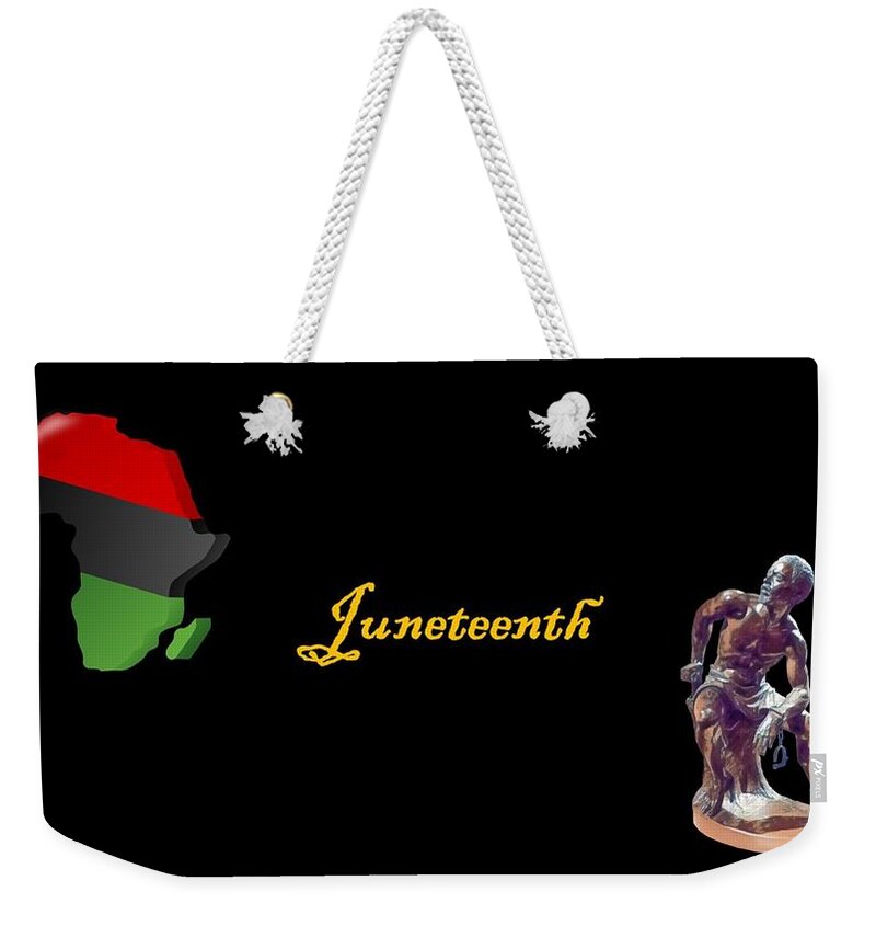 Juneteenth Weekender Tote Bag featuring the mixed media Juneteenth by Nancy Ayanna Wyatt