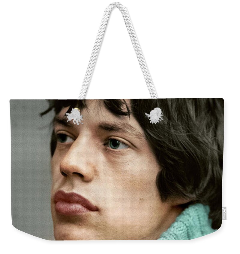 Rock Rollingstones Weekender Tote Bag featuring the photograph Just Mick J by Franchi Torres
