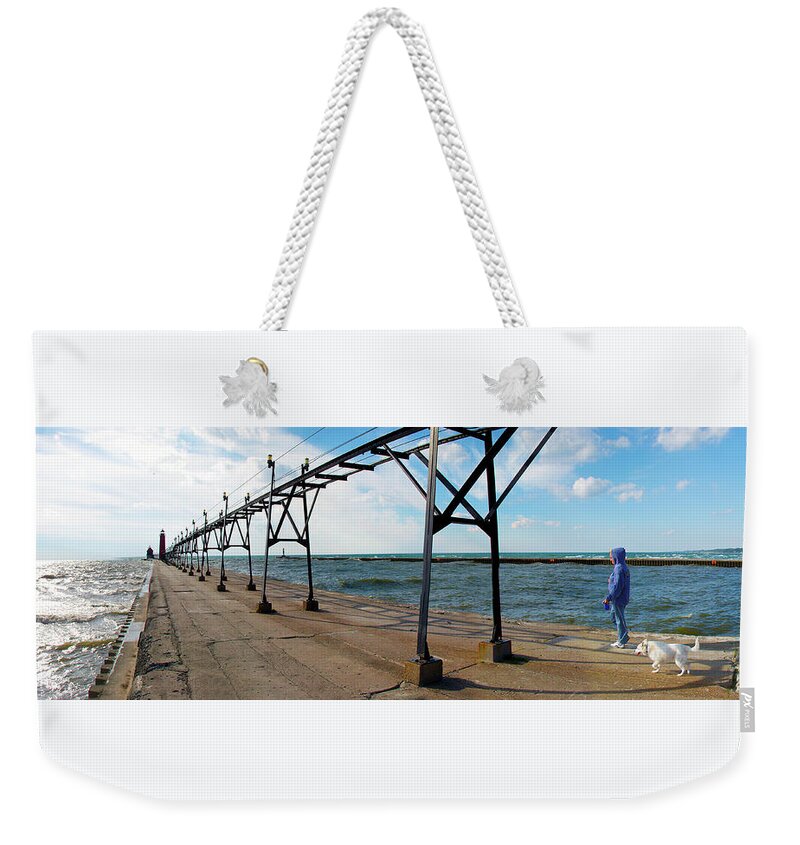 Pier Weekender Tote Bag featuring the digital art Just Walkin the Dog by R C Fulwiler