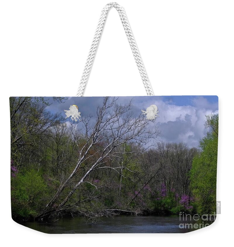 Kalamazoo River Weekender Tote Bag featuring the photograph Kalamazoo River in the Spring by Randy Pollard