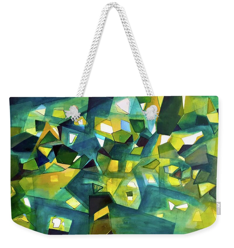 Crystals Weekender Tote Bag featuring the painting Kaleidoscope by Carolina Prieto Moreno