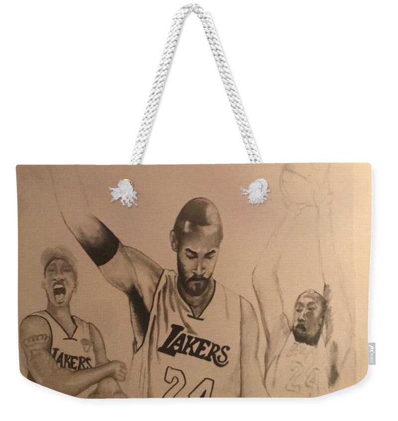  Weekender Tote Bag featuring the drawing KB by Angie ONeal