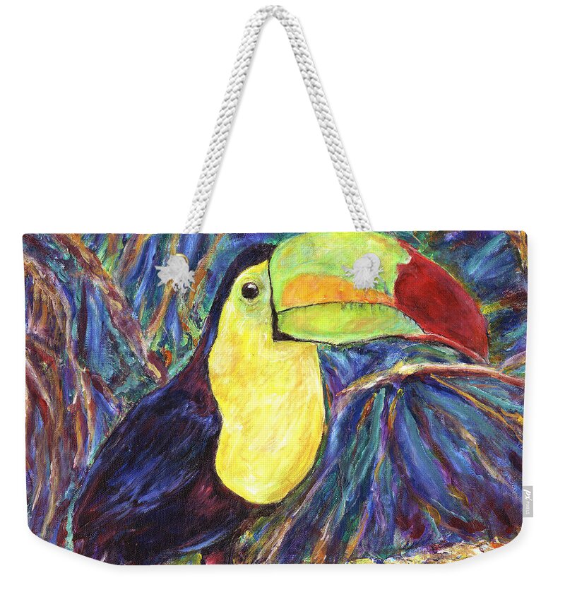Costa Rica Weekender Tote Bag featuring the painting Keel-billed Toucan by John Bohn