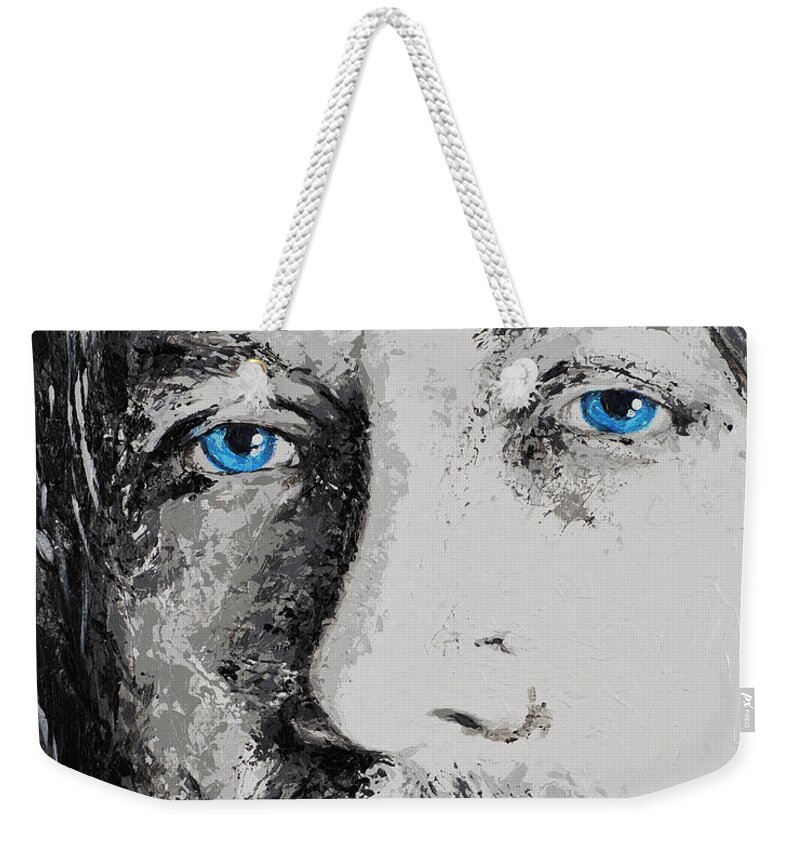 Keith Urban Weekender Tote Bag featuring the painting Keith Urban Kiss a Girl by Steve Follman