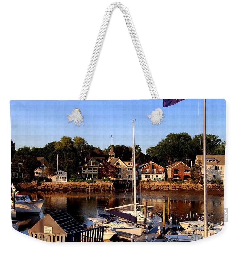 Maine Weekender Tote Bag featuring the photograph Kennebunkport Harbor by Lennie Malvone
