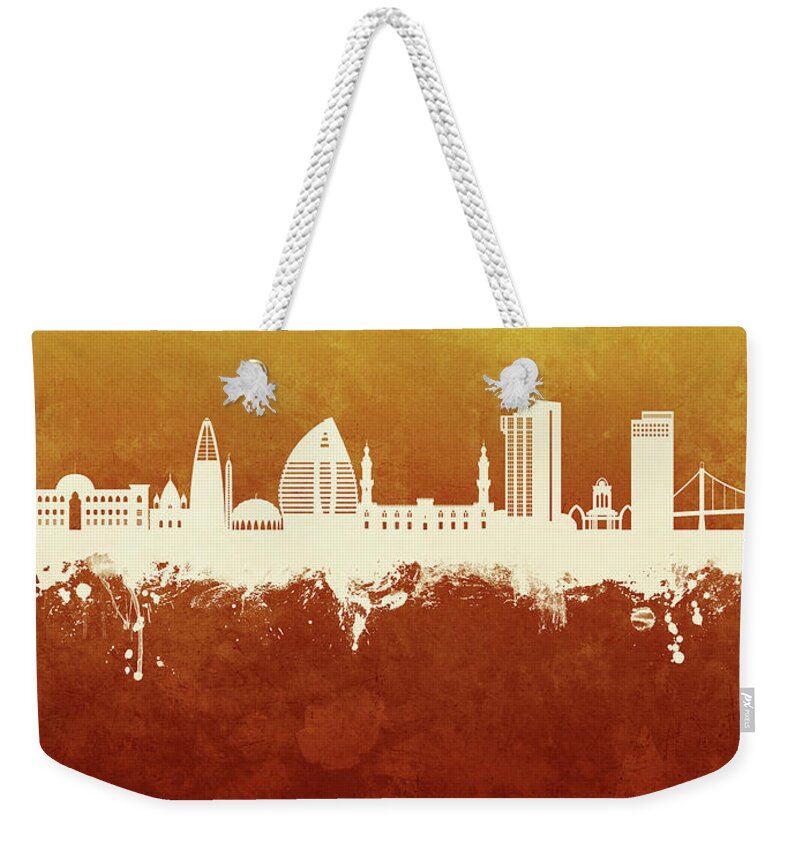 Khartoum Weekender Tote Bag featuring the digital art Khartoum Sudan Skyline #35 by Michael Tompsett