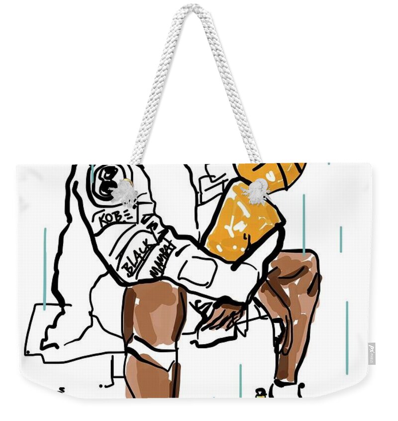  Weekender Tote Bag featuring the mixed media King Kobe by Oriel Ceballos