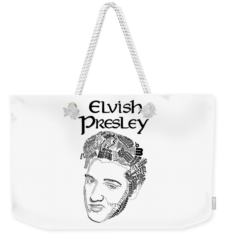 Elvis Presley Weekender Tote Bag featuring the digital art King of and Roll by Kuzuma Waode
