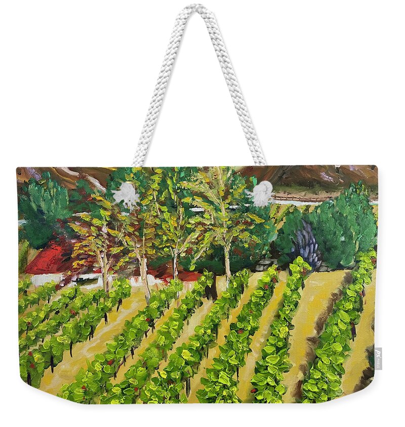 Somerset Winery Weekender Tote Bag featuring the painting Kirk's View by Roxy Rich