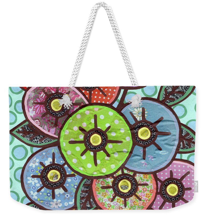 Flowers In A Vase Weekender Tote Bag featuring the painting Kitty Cat Bouquet by Amy E Fraser