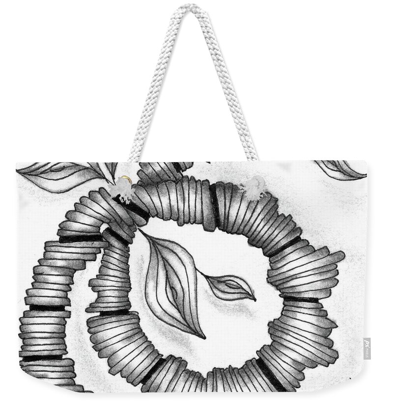 Zentangle Weekender Tote Bag featuring the drawing Knot Today, Please by Jan Steinle