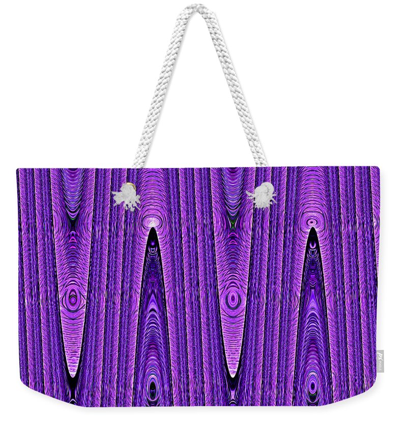 Abstract Weekender Tote Bag featuring the digital art Knotty Purple Tree Bark - Abstract by Ronald Mills
