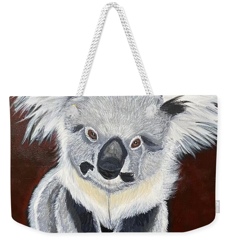  Weekender Tote Bag featuring the painting Koala Bear-Teddy K by Bill Manson