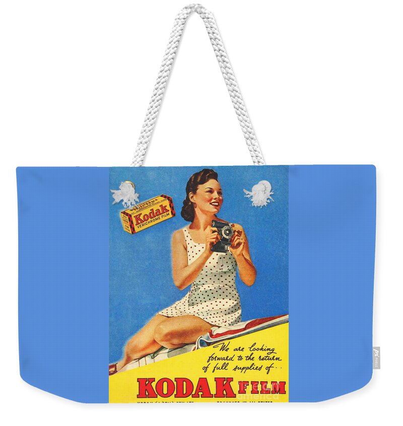 Kodak Australia 1946 Ad Weekender Tote Bag by Zalman Latzkovich - Fine Art  America
