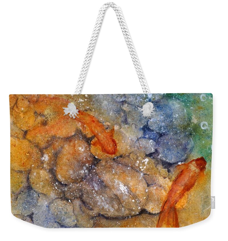 Koi Fish Weekender Tote Bag featuring the painting Koi Pond by Anna Jacke