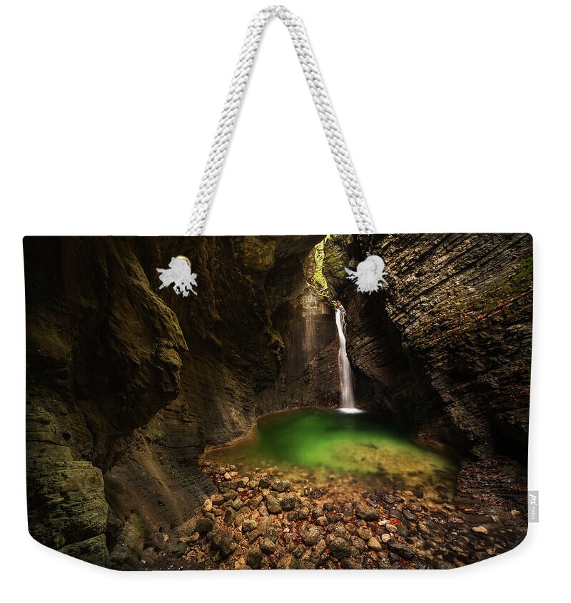 Waterfall Weekender Tote Bag featuring the photograph Kozjak falls by Piotr Skrzypiec