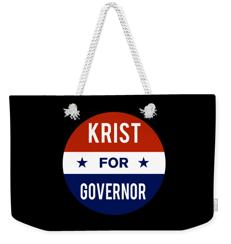 Election Weekender Tote Bag featuring the digital art Krist For Governor by Flippin Sweet Gear