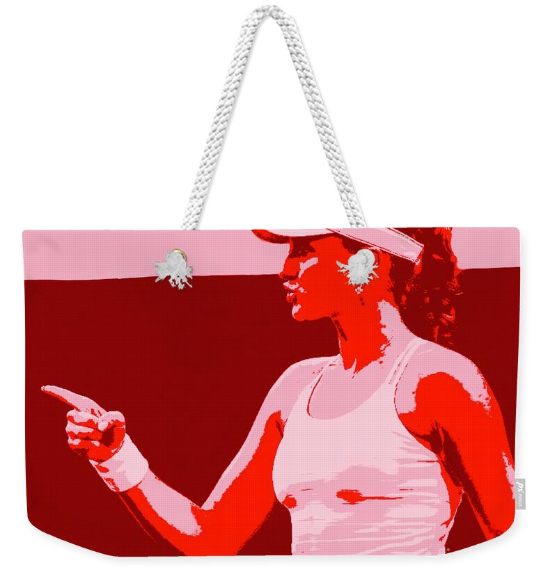 Mladenovic Weekender Tote Bag featuring the painting Kristina Mladenovic by Jack Bunds
