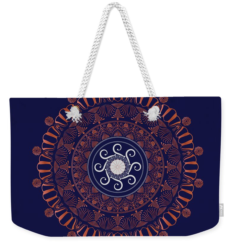 Mandala Weekender Tote Bag featuring the digital art Kuklos No 4324 by Alan Bennington