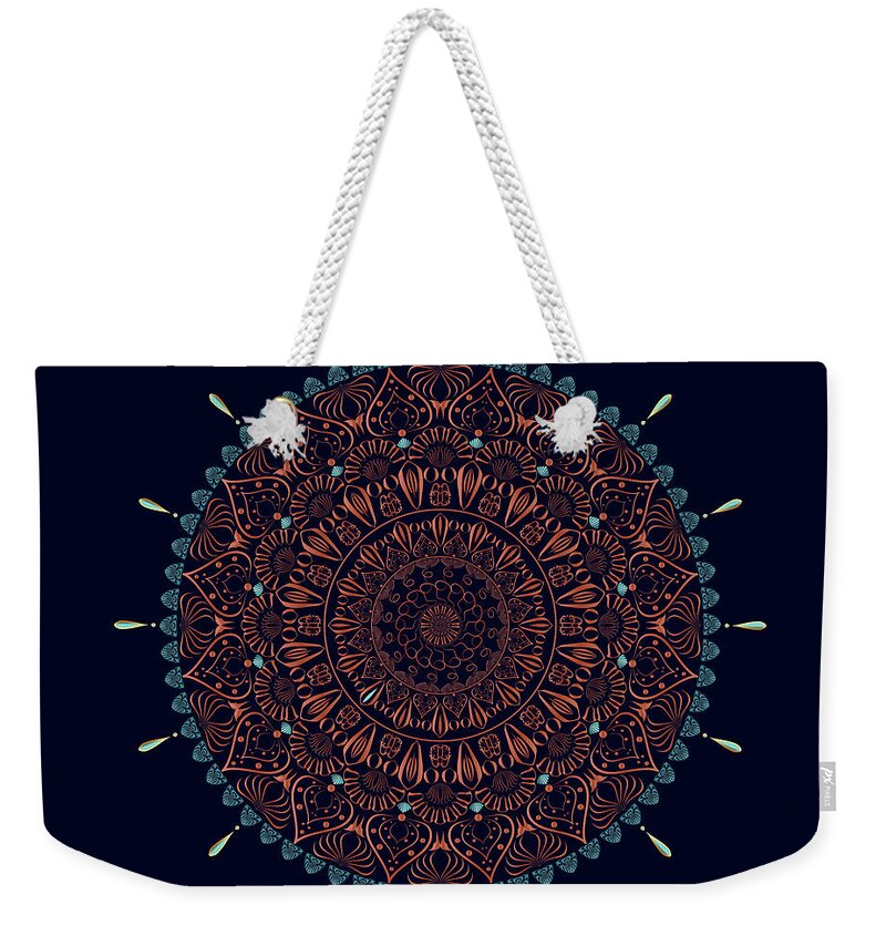Mandala Weekender Tote Bag featuring the digital art Kuklos No 4333 by Alan Bennington