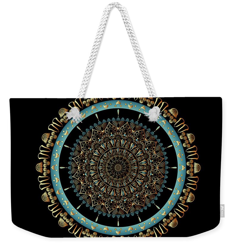 Mandala Weekender Tote Bag featuring the digital art KUKLOS No 4339 by Alan Bennington