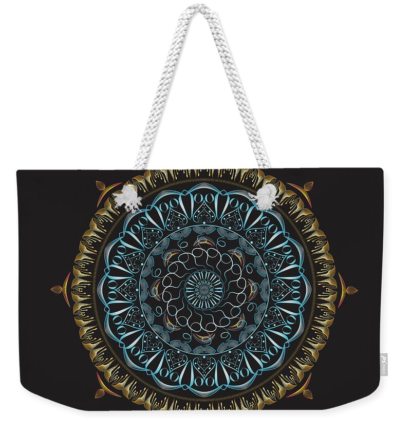 Mandala Weekender Tote Bag featuring the digital art KUKLOS No 4341 by Alan Bennington
