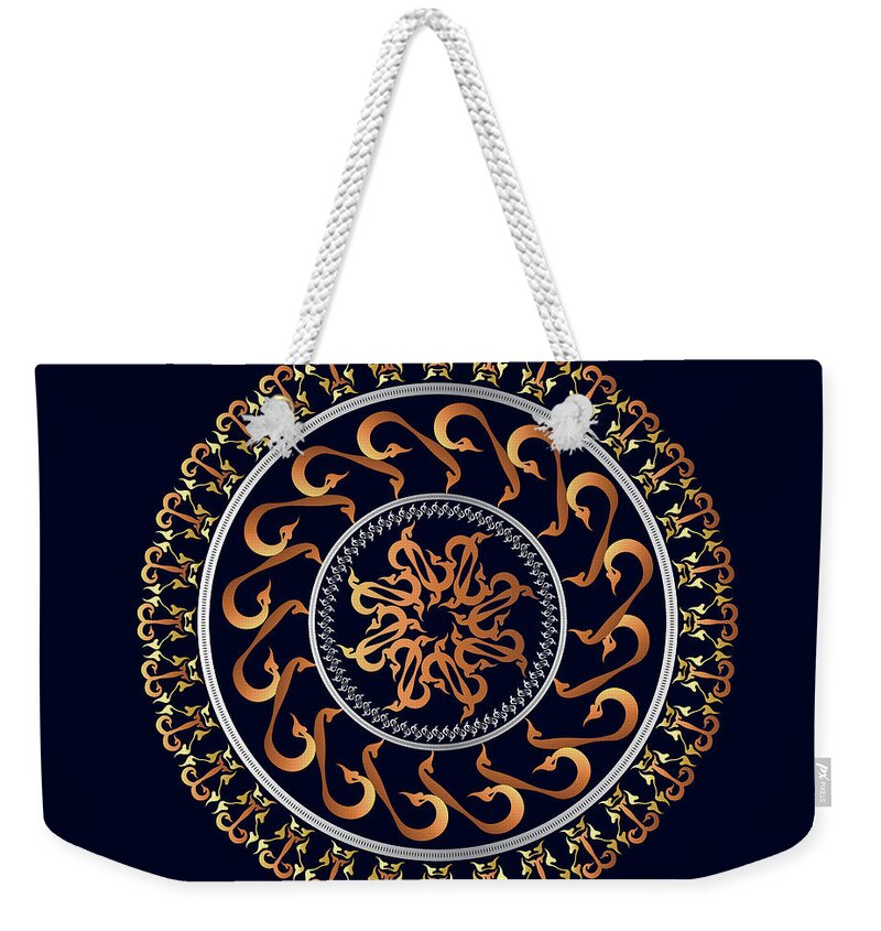 Mandala Weekender Tote Bag featuring the digital art Kuklos No 4352 by Alan Bennington
