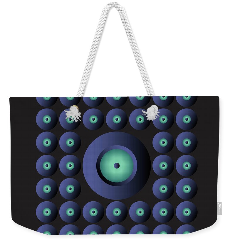 Abstract Graphic Weekender Tote Bag featuring the digital art Kuklos No 4380 by Alan Bennington