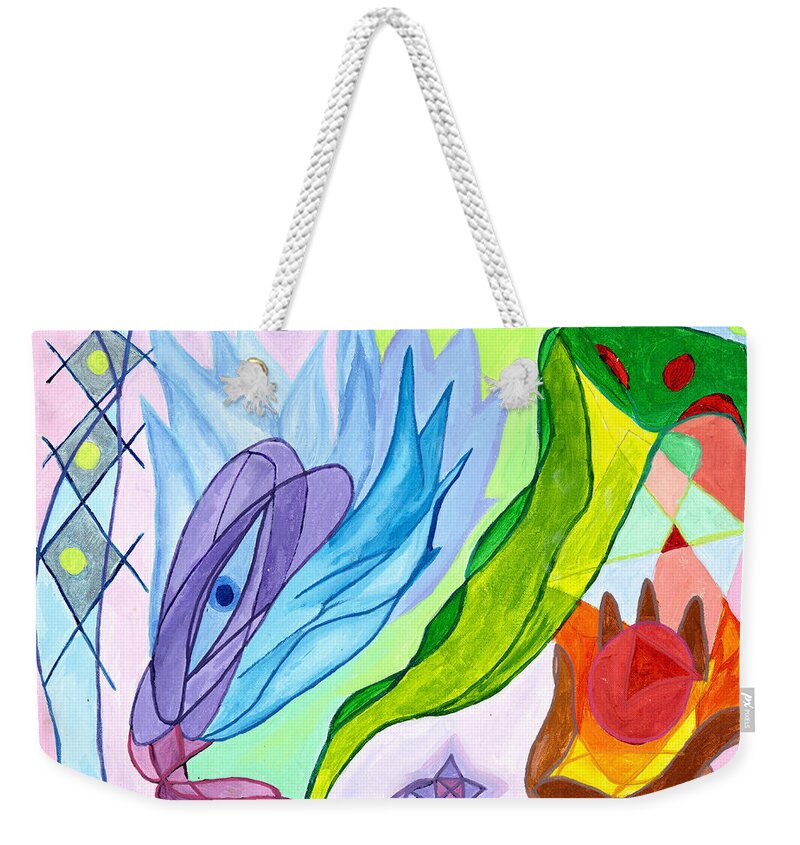 Spirituality Weekender Tote Bag featuring the painting Kundalini Activated by B Aswin Roshan
