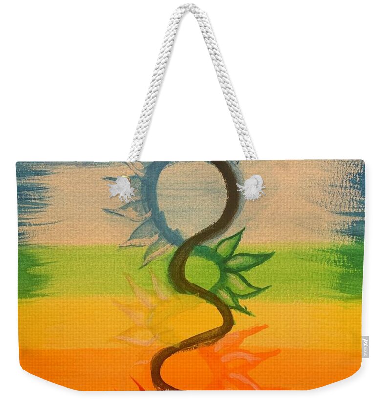 Watercolor Weekender Tote Bag featuring the painting Kundalini Fire by Lisa White