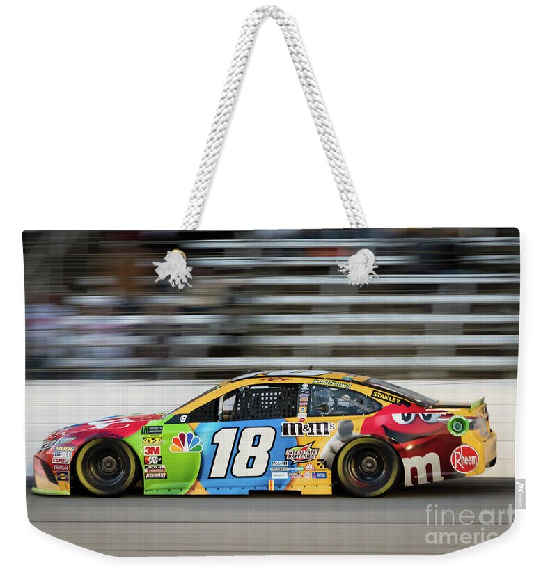 Kyle Busch Weekender Tote Bag featuring the photograph Kyle Busch at Speed by Paul Quinn