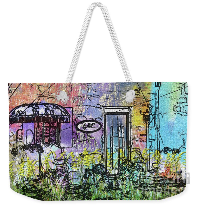 Architecture Weekender Tote Bag featuring the digital art La Boutique in Ellicott City by Lois Bryan