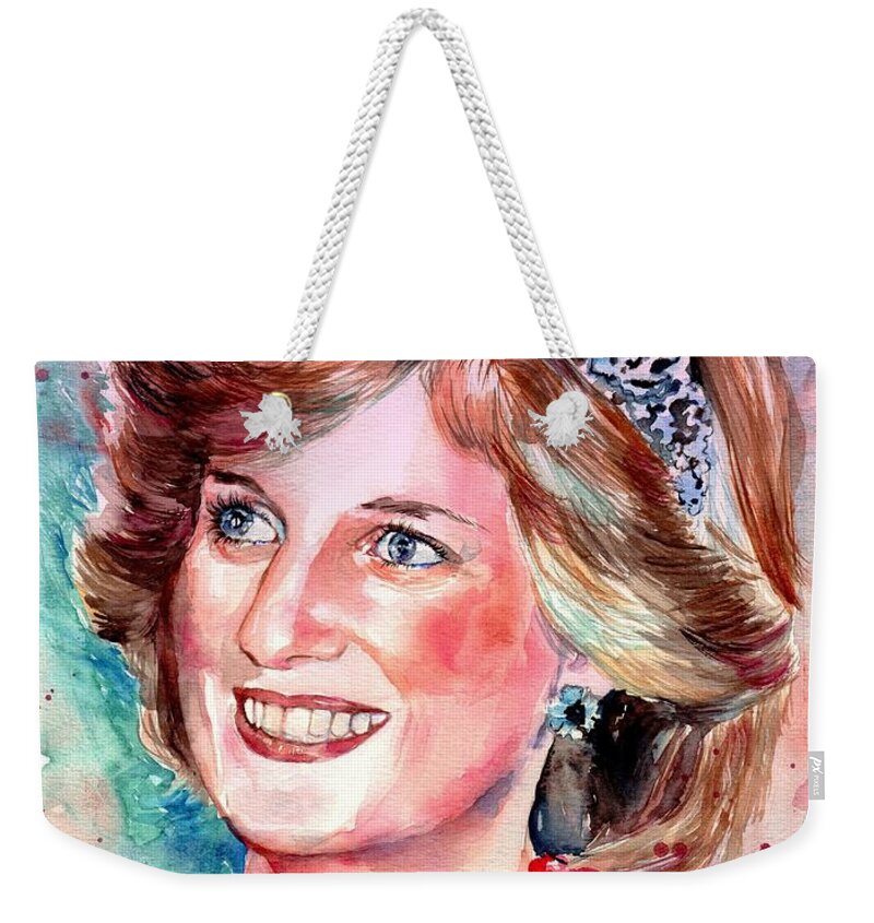 Lady Diana Weekender Tote Bag featuring the painting Lady Diana Portrait by Suzann Sines
